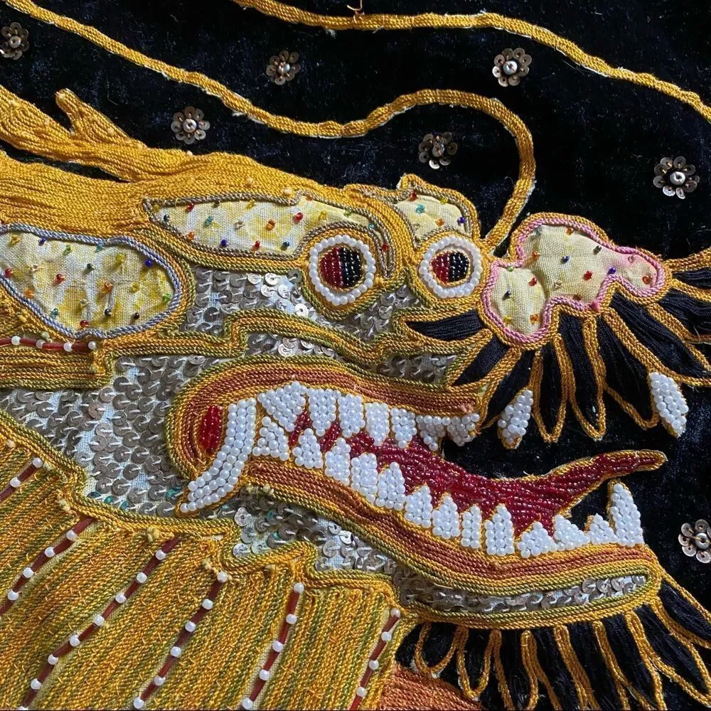 Vintage  Kalaga Gold Thai Embroidered Wall Art